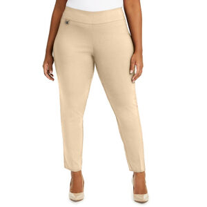 Alfani Women's Plus Size Beige Tummy-Control Pull-On Skinny Pants NWT